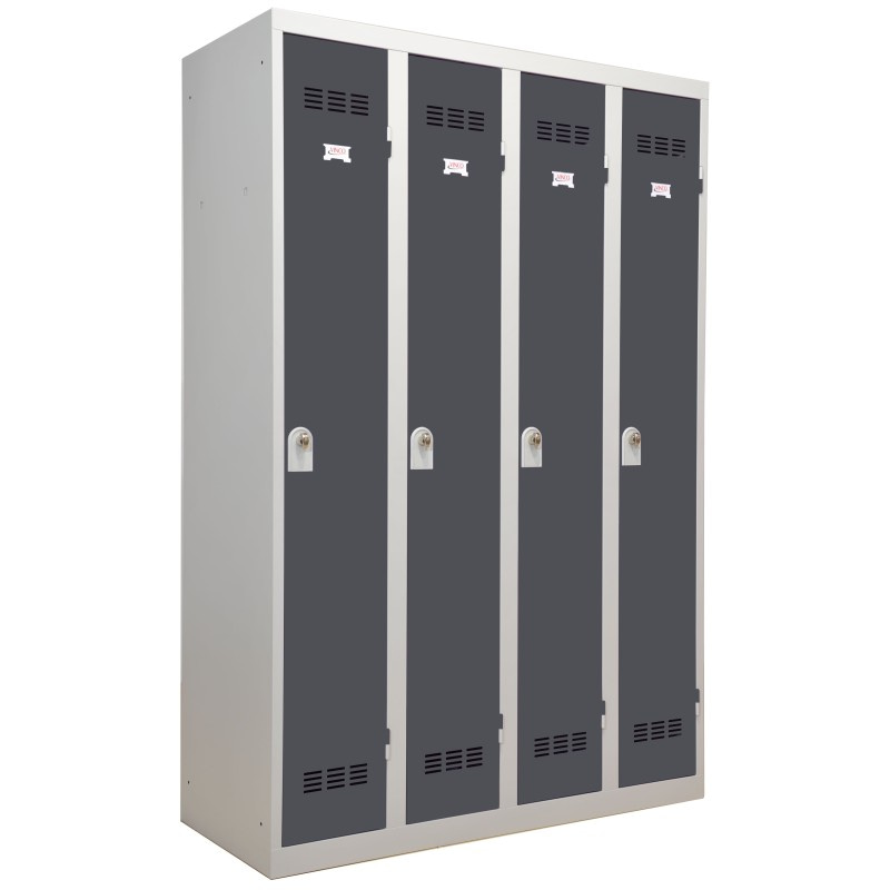 4-column, one-piece welded lockers for clean industry