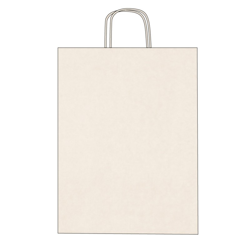 Kraft paper bags with twisted handles – 1-color printing