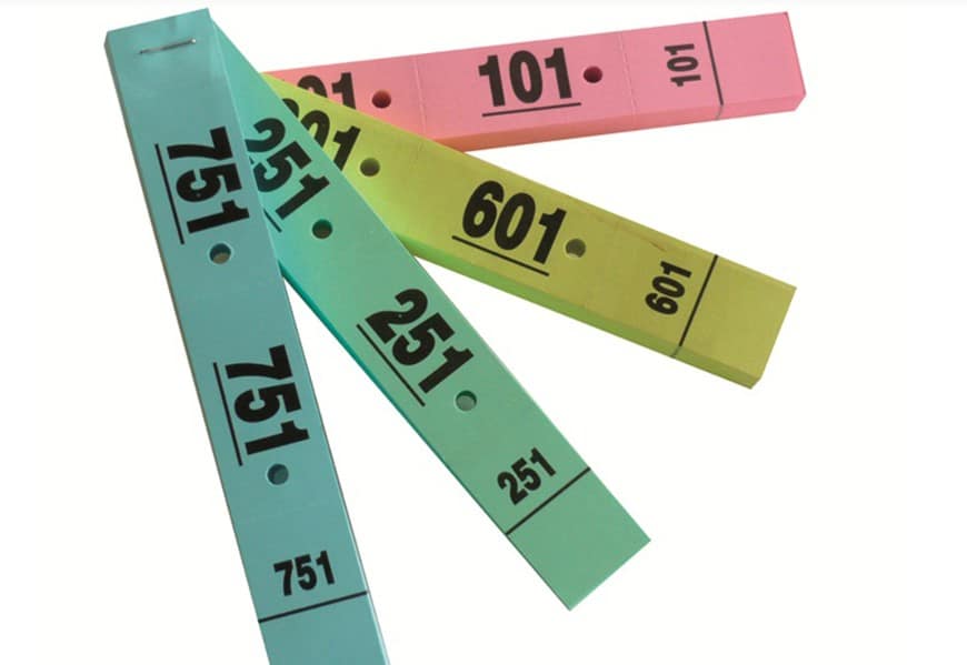 10 Heftchen mit je 100 Tickets