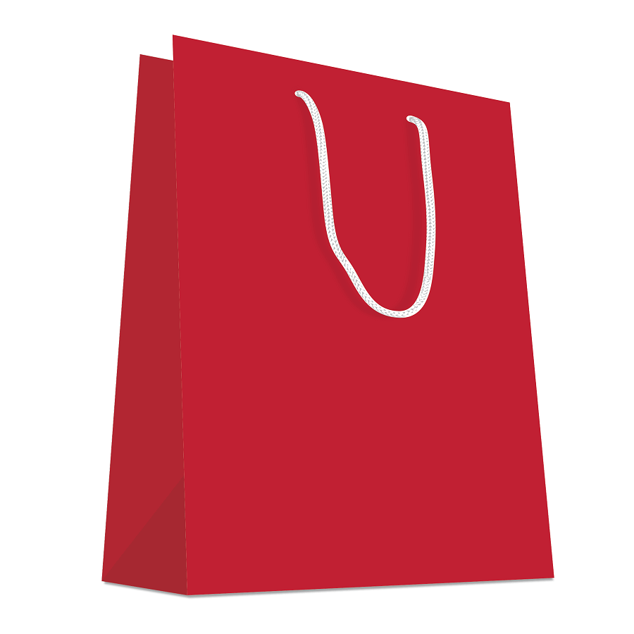 20 Luxury Tote Bags with Cord Handles, Red